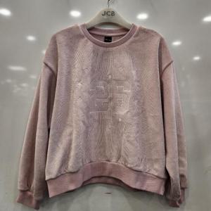 애플핑크 HC07 벨로아골지 레이스 아플리케 맨투맨티 APK8U704GSP