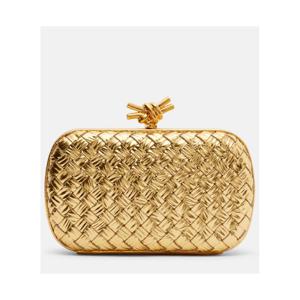 Bottega Veneta Knot 인트레치오 메탈릭 레더 클러치 P01118350