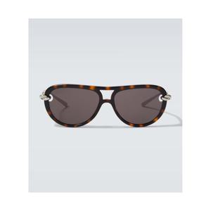 Bottega Veneta New Knot 에비에이터 선글라스 P01099586