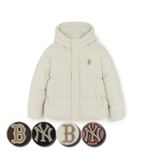 MLB 공용 바시티 빈티지 레터링 후드 숏패딩 점퍼 (3ADJV0356)