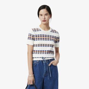 라코스테 공식 여성 플리츠 립조직 반팔 스웨터 AF7961-55N 6QI