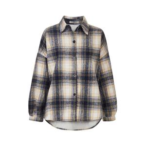 [포커스]융기모 체크 롱 블라우스 PBBF5W1BL5041