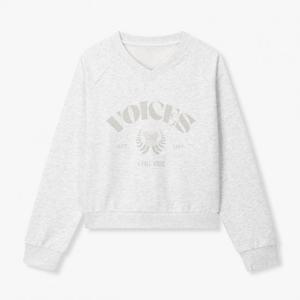 보브  (7156140001) 스트링 헴 브이넥 맨투맨