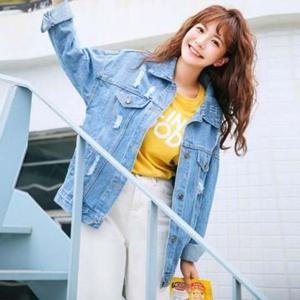 남녀공용 데님자켓 오버핏청자켓 2컬러 F11796 커플룩