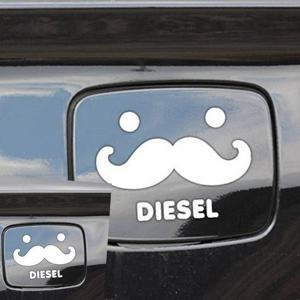 수염 디젤 자동차 주유구스티커 화이트 차스티커 차량