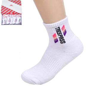 트레스패스 숙녀 쿠션 파일 화이트 단목 양말0072ry