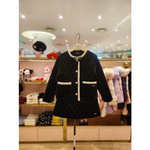 프렌치캣5 주니어세트 티파니블랙샤이닝퀼팅자켓 스커트 (T56KAK010AS020)