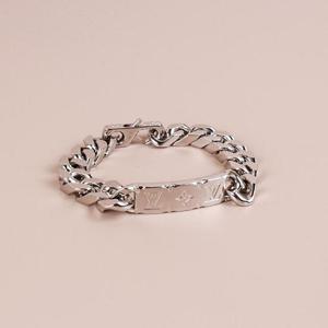 루이비통 모노그램 체인 남성 팔찌 실버 M00856