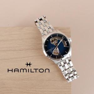 해밀턴 재즈마스터 오픈하트 메탈 남성 시계 40mm 블루 H32675140