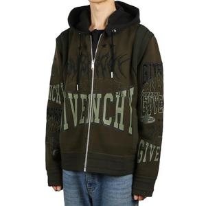 지방시 BM00ZD4YCC 309 로고 프린트 후드 봄버 집업