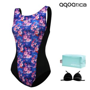 아쿠아티카 여성 로우컷 실내 수영복 AQA1494 파우치3종세트