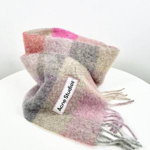 아크네 스튜디오 체크 알파카 머플러 푸크시아 CA0084