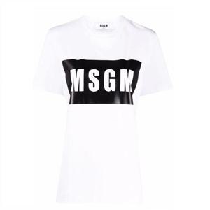 MSGM 여자 로고 라운드 반팔티셔츠 2000MDM520200002 01