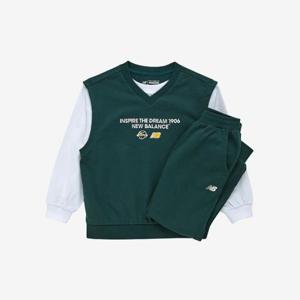 뉴발란스키즈트레이닝세트 RQJ NK9YF1105U-62 브이넥 페이크 레이어드 2PCS 셋업