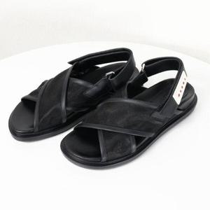 MARNI 마르니 로고 패치 크리스 크로스 샌들 (FBMS016401 P6392 00N99)