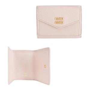 미우미우 5MH021 ADT7 F0LOZ 스몰 카프레더 메탈 레터링 로고 지갑