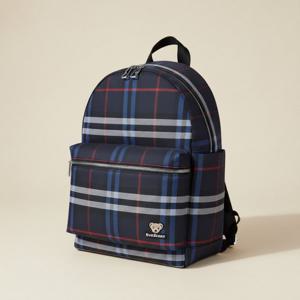 버버리 키즈 베어 로고 패치 체크 백팩(스톰블루) 8108443