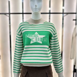 [더틸버리]하프넥 블록 단가라 풀오버니트 TNCM1PO51_DG