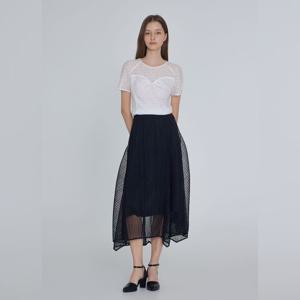 잇미샤 메쉬 플리츠 스커트 ITP8WSK130