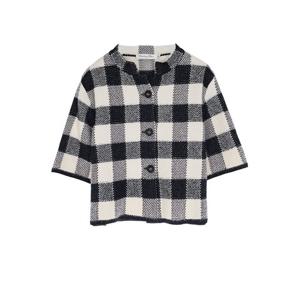 [엘러브] 디올 체크앤디올 니트 크롭자켓 40 5ET1895