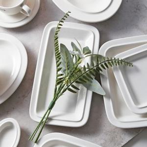 [시라쿠스] 메이플 화이트 직사각 생선접시 26cm_7839