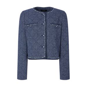 질스튜어트 뉴욕 여성 25FW 시즌오프 네이비 체크 패턴 수술 트위드 자켓 JSJA5D201N2