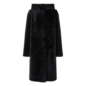질스튜어트 뉴욕 여성 25FW PREMIUM 천연 양모피 블랙 탈부착 니트후드 FUR 롱 점퍼 JSJU5D540BK