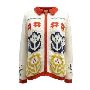 [페이지플린]카라넥 플라워 자수 집업 가디건 F5DCA512