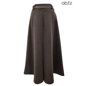 [에이비에프지]반 밴딩 앞 주름 포인트 A라인 기모 롱 스커트 APA1HS32A