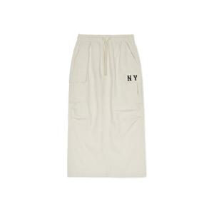 MLB반바지 RQC 3FSKB0144-50CRM 여성 베이직 쿠퍼스 우븐 카고 롱 스커트 뉴욕양키스