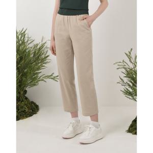헤지스 골프 여성 25SS ONLINE EXCLUSIVE 베이지 여성 린넨라이크 스트레이트 팬츠 HWPA5B901I1