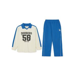 MLB키즈트레이닝세트 RQC 7AS1VA244-07NBS 바시티 스포츠 넥카라 티셔츠 셋업 LA다저스