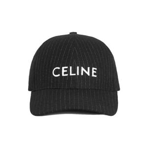 25SS 셀린느 스트라이프 플란넬 베이스볼 캡 느와르 끄레 2AUS9495R 38CE