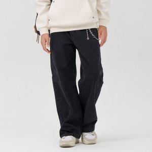 [오션스카이]남아 블랙 와이드 이중직 기모 데님팬츠-EFJB2325D03