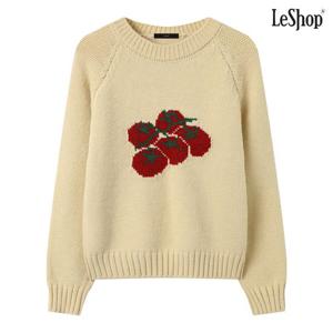 [르샵]나그랑 토마토 자수 루즈핏 니트 (DP4KT013A)