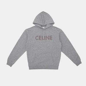 셀린느 남성 코튼 플리스 루즈 후드티 멜란지그레이 2Y65D670Q 09BA