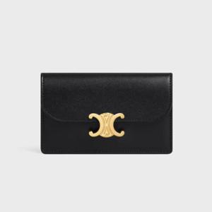 셀린느롱 플랩 카드지갑 트리옹프 카프스킨 가죽 블랙 10P073DPV.38NO