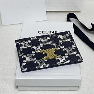 셀린느 트리옹프 카드 지갑 투톤 트리옹프 캔버스 블랙 10L832FR9 38NO