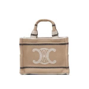 셀린느 여성 스몰 카바스 스트라이프 텍스트 트리옹프 토트백 베이지 199162FV2 02BL