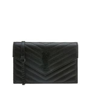 생로랑 모노그램 엔벨로프 체인 숄더백 흑장 393953 BOW08 1000