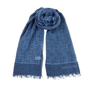 페라가모 간치니 모노그램 프린트 코튼 스톨 스카프 520118-0776122