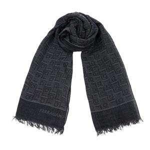 페라가모 간치니 모노그램 프린트 코튼 스톨 스카프 520118-0776126