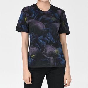 생로랑 타이다이 로고 여성 반팔티셔츠 블랙 648927 Y36CU 1134