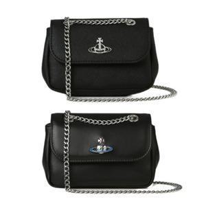 24FW 비비안 웨스트우드 스몰 체인 퍼스 블랙 사피아노나파 52020005-S000B