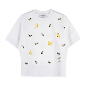 [톰브라운] 여성 버드 앤 비 인타르시아 티셔츠 FJS137E J0055 100