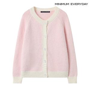 [미니멈][미니멈 에브리데이]배색 라운드 버튼업 파스텔 니트 가디건 (EB4CK053D)