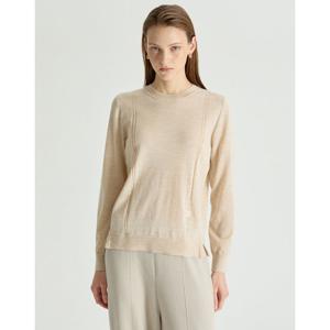 닥스 여성 25FW 베이지 DD로고 캐시미어혼방 니트 DLSW5D925I2