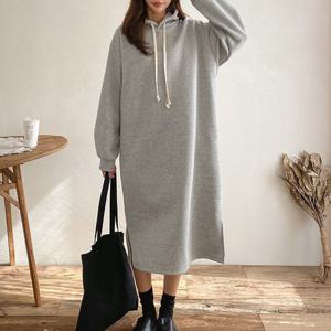 나야홍 / 아이우먼 심플기모후드롱원피스 LIV631M511 빅사이즈