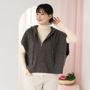 [웬디즈갤러리]박시 후드 가오리 니트 조끼 / 체형커버 레이어드 데일리 TKN122