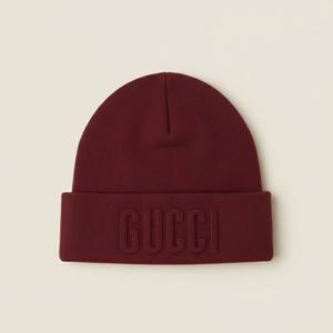 구찌 키즈 자수 로고 울 니트 비니(다크레드) 798459 4K206 6000